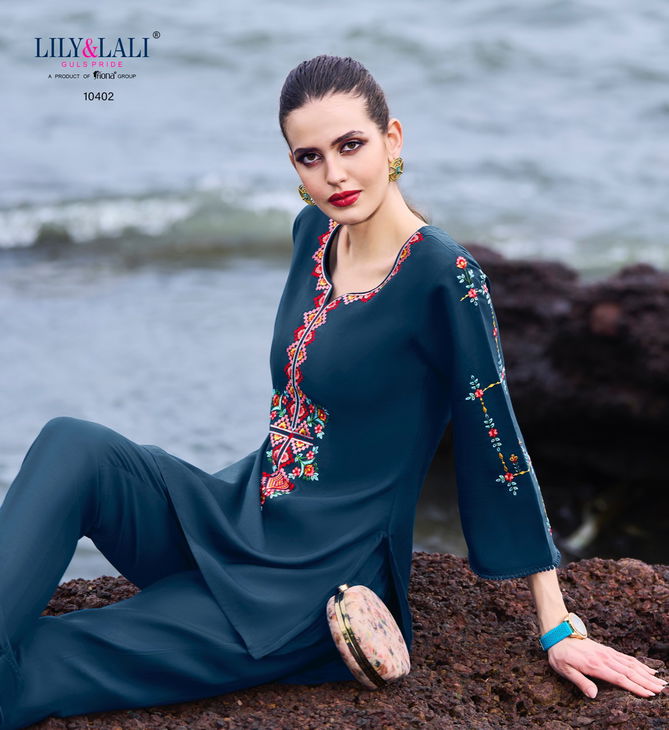 Lily And Lali Marvel Fancy Designer Wear Wholesale Kurtis With Bottom Catalog